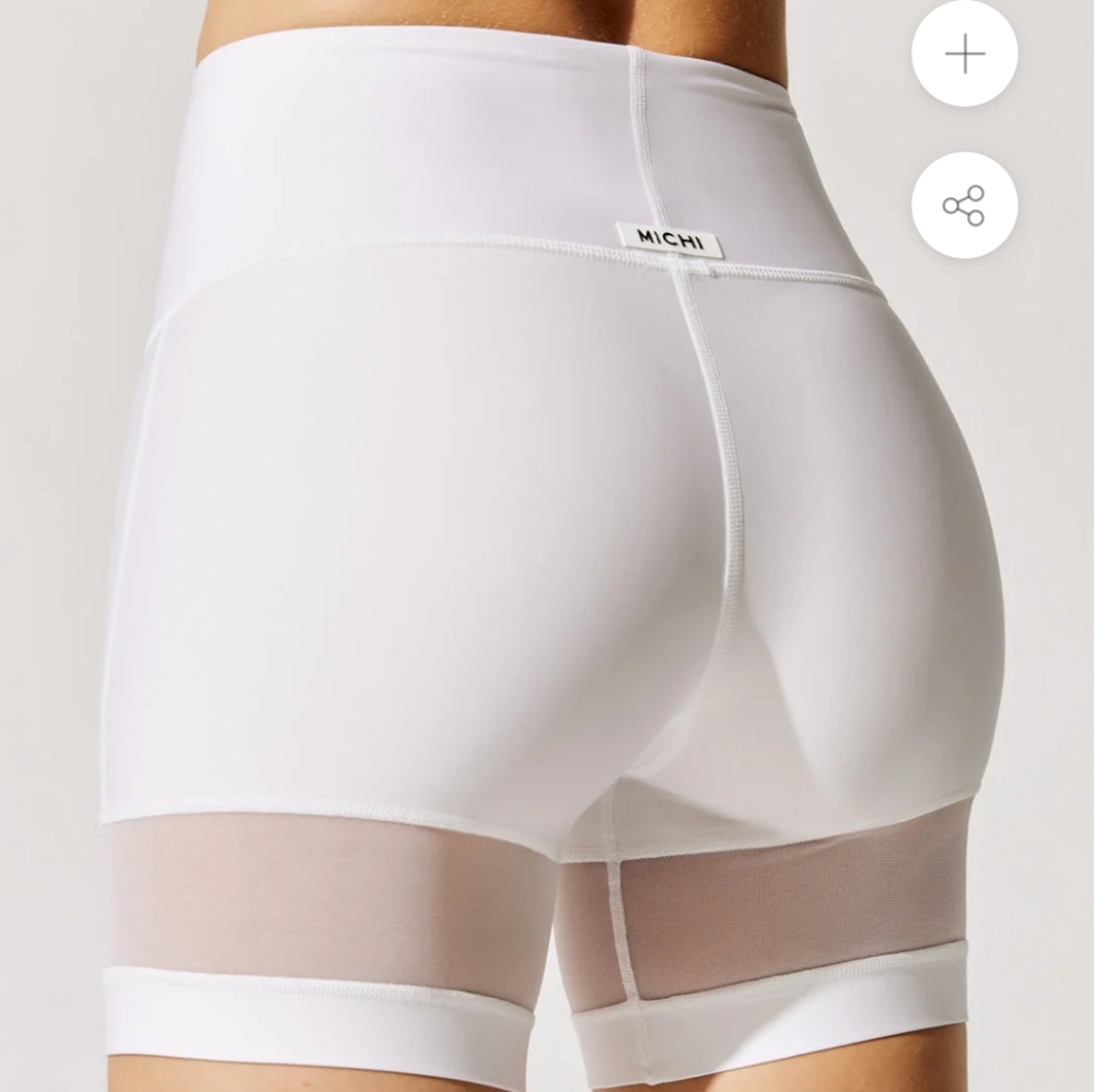 Michi psyloque mesh 6" highrise shorts white xs s